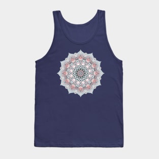 Expansion - boho mandala in soft salmon pink & blue Tank Top